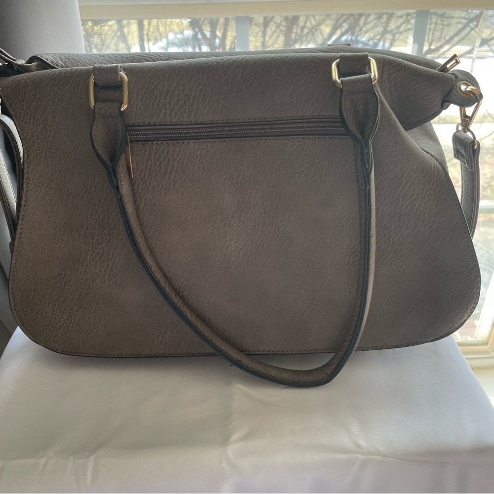 Medium Light Gray Shoulder Crossbody Bag Purse Unbranded Gold Hardware - Picture 6 of 11